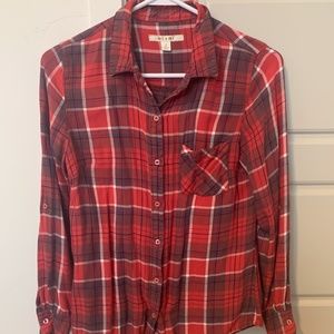 Red Women's Plaid Button Down Size S